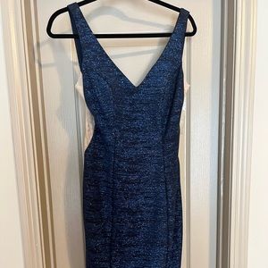 Women’s Blue Glitter Cocktail Dress, Size 8
